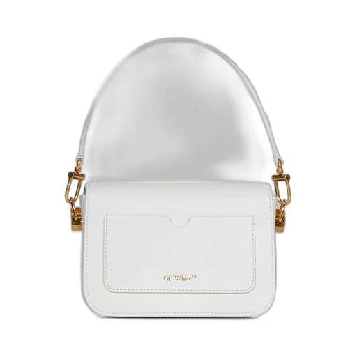 Off-White Binder Foldover Top Small Shoulder Bag