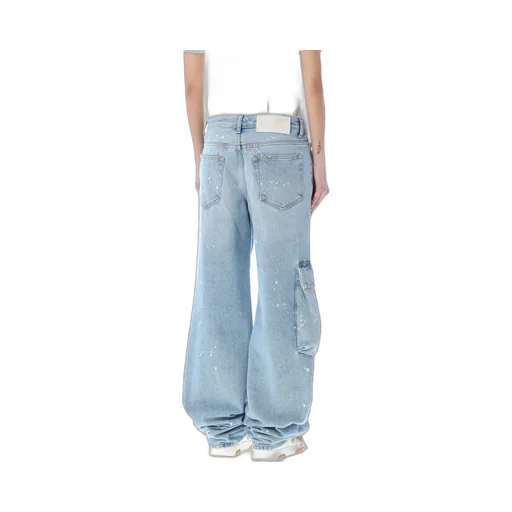 Off-White Toybox Painted Logo Patch Wide Leg Jeans