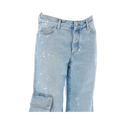 Off-White Toybox Painted Logo Patch Wide Leg Jeans