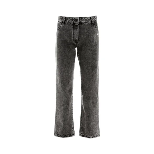 Off-White Cropped Flared Jeans