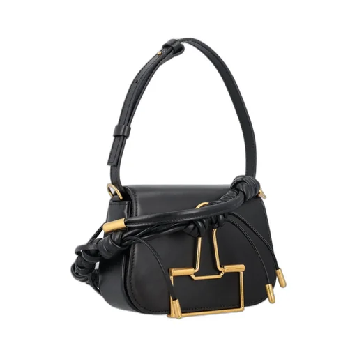 Off-White Skeleton Binder Foldover Top Crossbody Bag