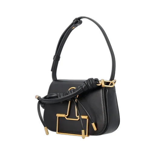 Off-White Skeleton Binder Foldover Top Crossbody Bag