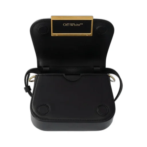 Off-White Skeleton Binder Foldover Top Crossbody Bag
