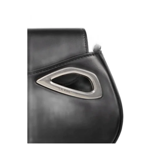Off-White Clam Cut-Out Detailed Shoulder Bag