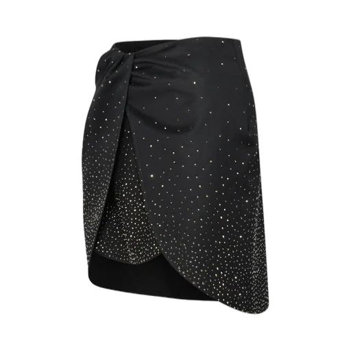 Off-White Embellished Pleated Mini Skirt