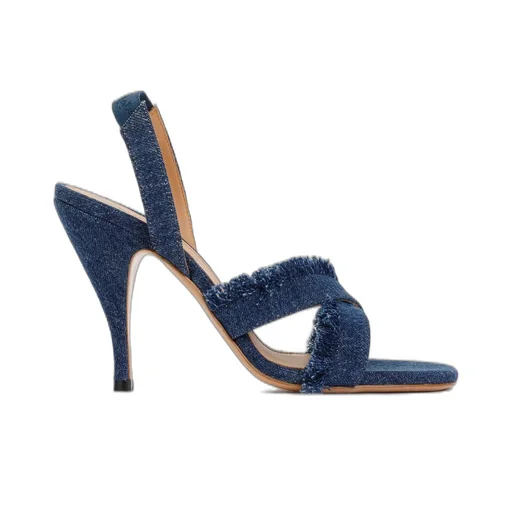 Off-White Open Toe Denim Sandals