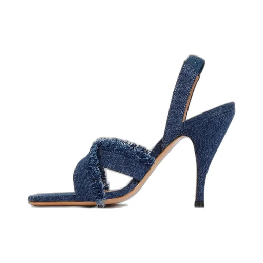 Off-White Open Toe Denim Sandals