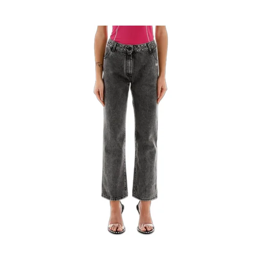 Off-White Cropped Flared Jeans