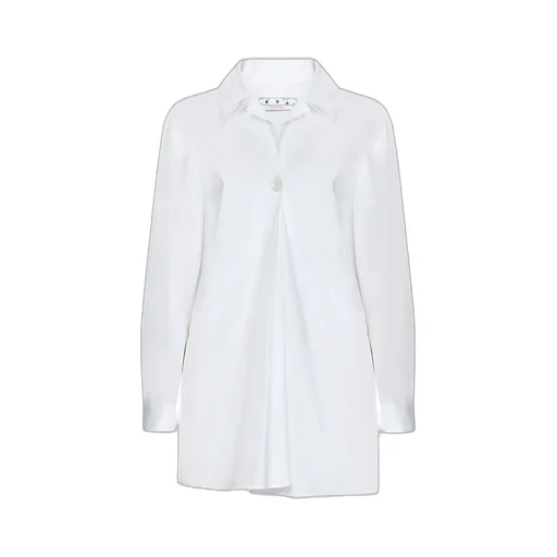 Off-White Button Detailed Long-Sleeved Shirt