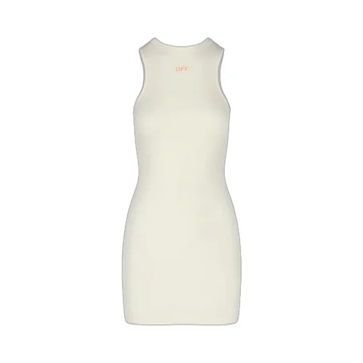 Off-White Sleek Rowing Crewnek Sleeveless Mini Dress