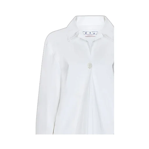 Off-White Button Detailed Long-Sleeved Shirt
