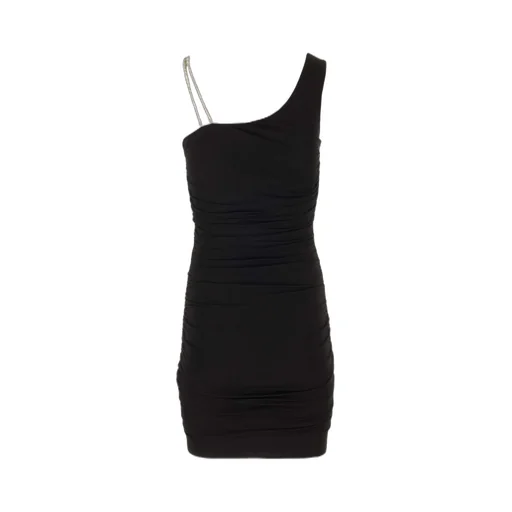 Off-White Asymmetric Neck Sleeveless Mini Dress