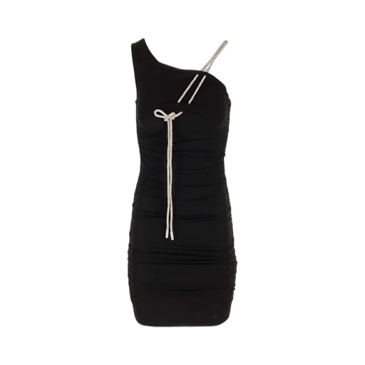 Off-White Asymmetric Neck Sleeveless Mini Dress
