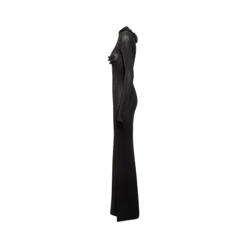 Off-White Logo Detailed Long-Sleeved Hooded Dress