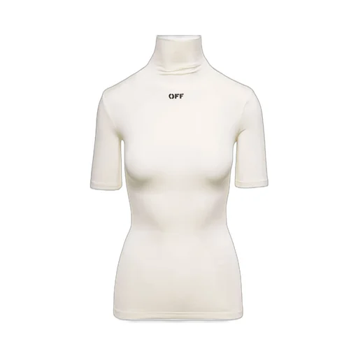 Off-White Logo Printed High Neck Top