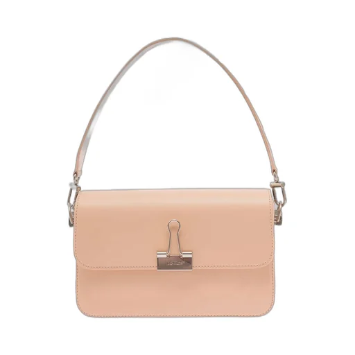 Off-White Binder Clip Foldover Top Crossbody Bag