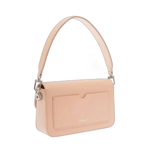 Off-White Binder Clip Foldover Top Crossbody Bag