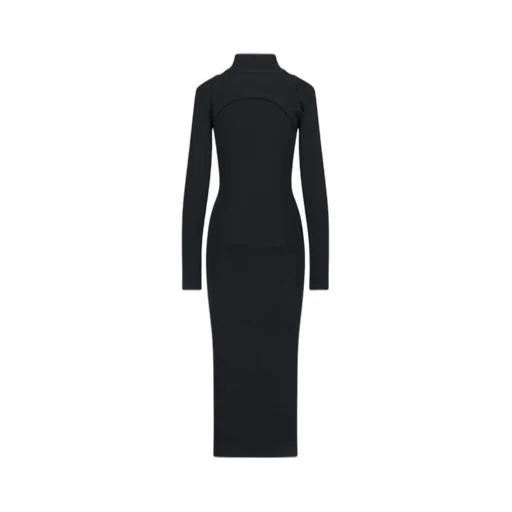 Off-White Logo Printed Long-Sleeved Dress