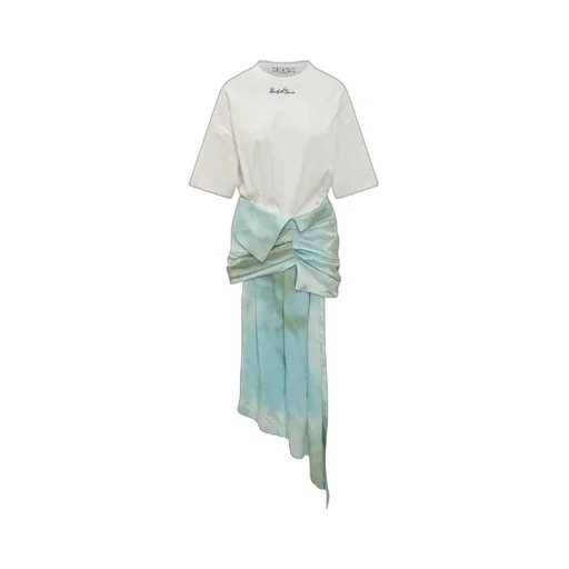 Off-White Bow-Detailed Tie-Dyed Dress