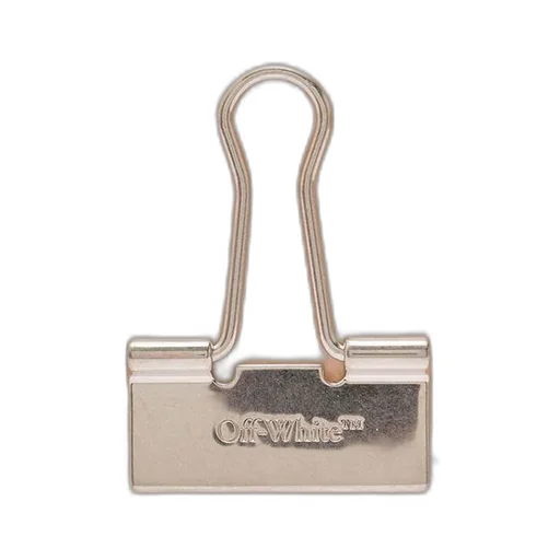 Off-White Binder Clip Foldover Top Crossbody Bag