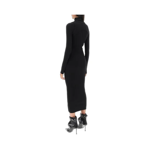 Off-White Logo Printed Long-Sleeved Dress