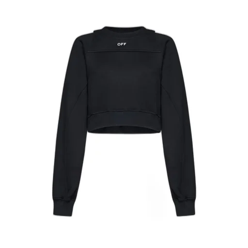 Off-White Logo Embroidered Cropped Sweatshirt