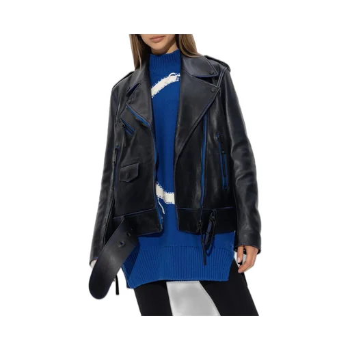 Off-White Belted Leather Jacket