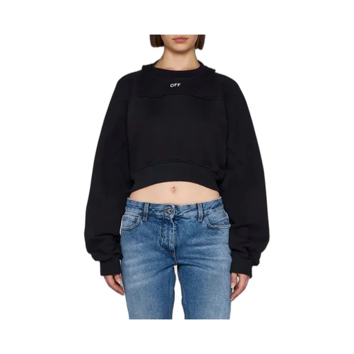 Off-White Logo Embroidered Cropped Sweatshirt
