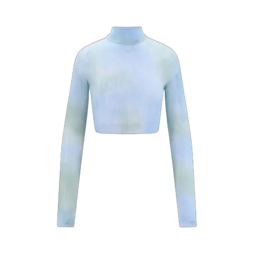 Off-White Tie-Dye Turtleneck Cropped Top