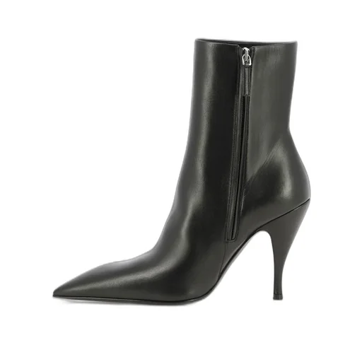 Off-White Crescent Pointed Toe Ankle Boots