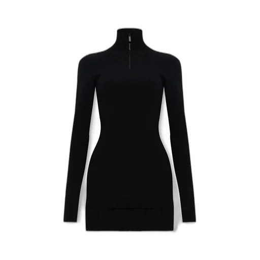 Off-White High-Neck Knitted Mini Dress
