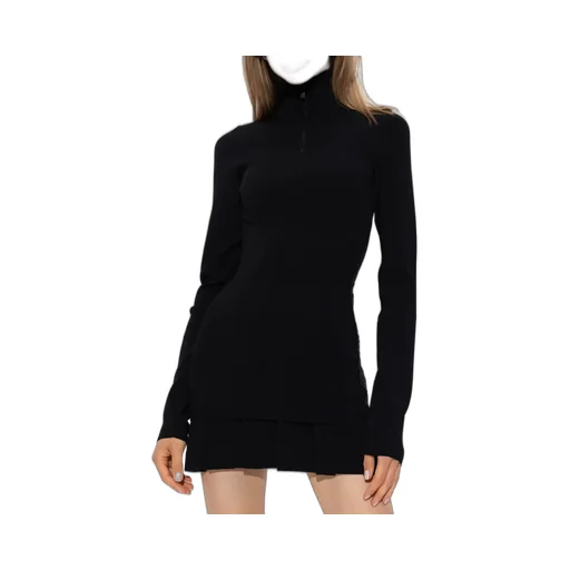 Off-White High-Neck Knitted Mini Dress