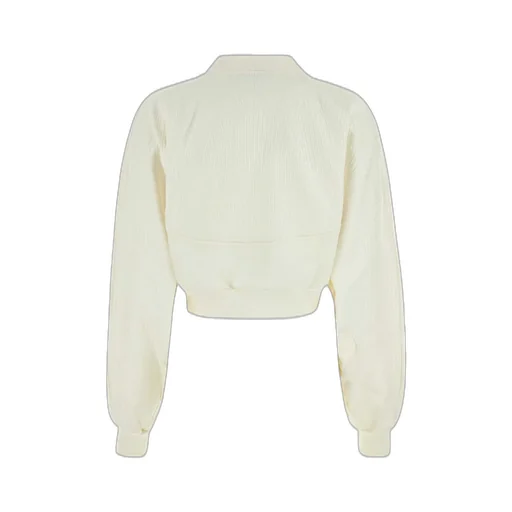 Off-White Long-Sleeved Crewneck Cropped Sweatshirt