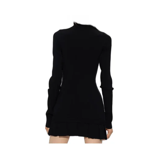 Off-White High-Neck Knitted Mini Dress