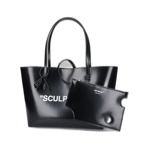 Off-White Slogan Printed Top Handle Bag