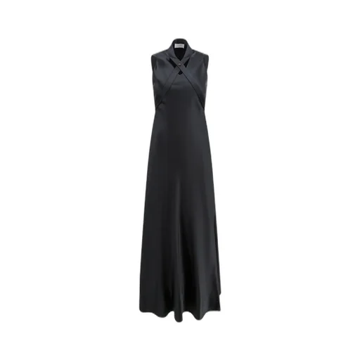 Off-White V-Neck Open-Back Midi Dress