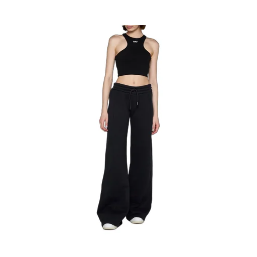 Off-White Drawstring Wide Leg Pants