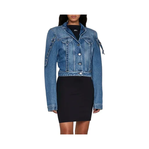 Off-White Belt Detailed Button-Up Denim Jacket