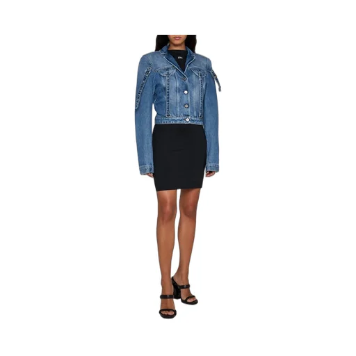 Off-White Belt Detailed Button-Up Denim Jacket