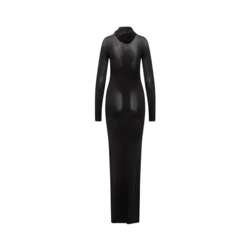 Off-White Logo Detailed Long-Sleeved Hooded Dress