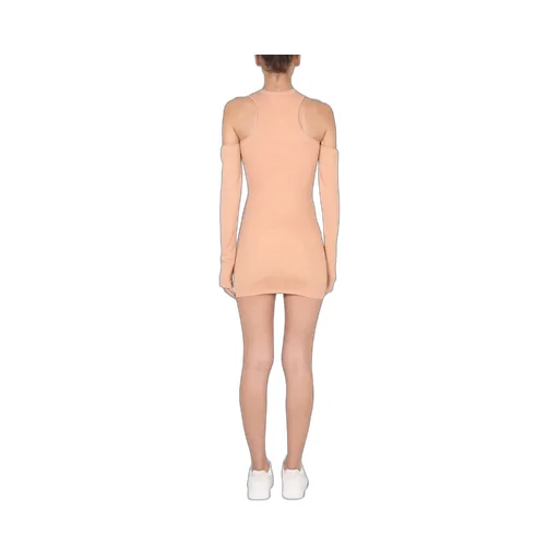 Off-White Logo Detailed Asymmetric Mini Dress