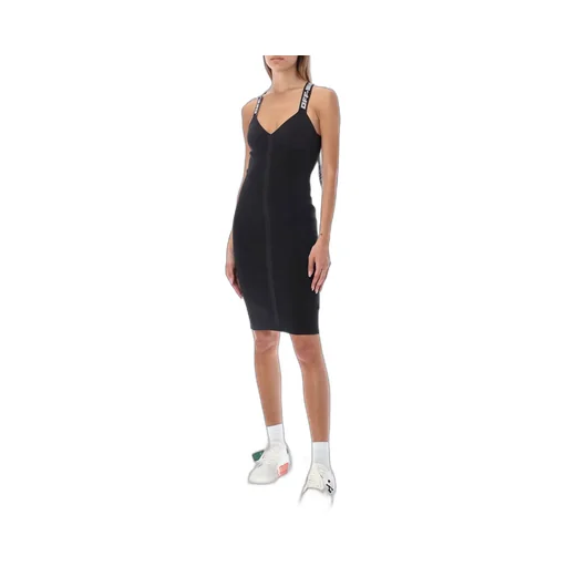 Off-White Criss-Cross Strap V-Neck Dress