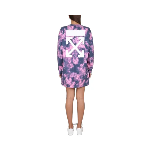 Off-White Arrows Tie-Dye Long-Sleeved Sweatshirt Dress