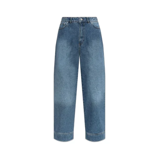 Officine GÉNÉRale Logo-Patch Wide-Leg Jeans
