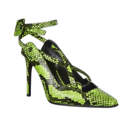 Off-White Embossed Ankle Strap Sandals