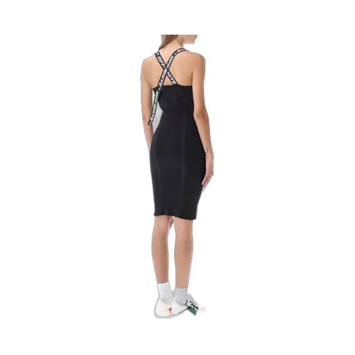 Off-White Criss-Cross Strap V-Neck Dress