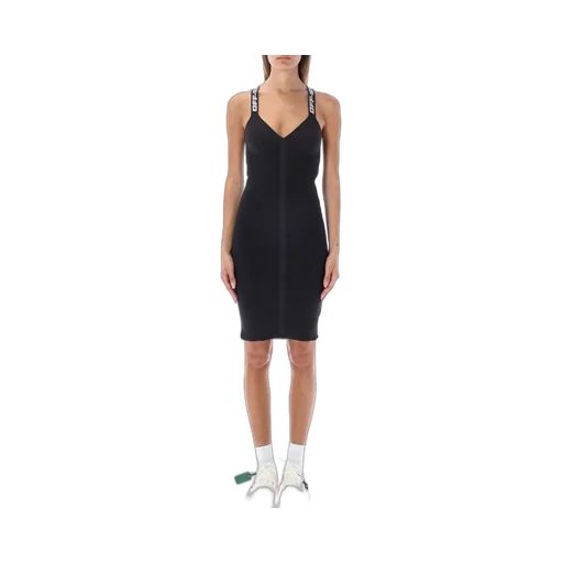 Off-White Criss-Cross Strap V-Neck Dress