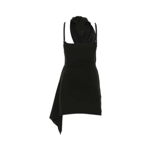 Off-White Logo Detail Draped Mini Dress