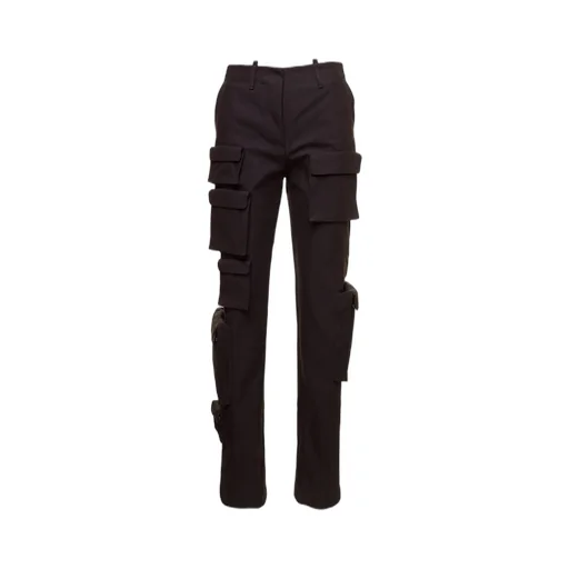 Off-White High Waist Straight Leg Cargo Pants