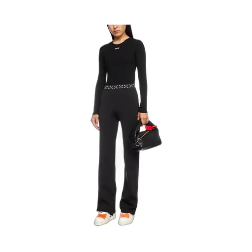 Off-White Logo Waistband Straight Leg Pants